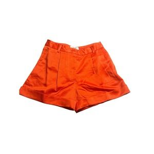 Inspr-d By Tezza Orange Satin Pleated Shorts Size‎ Small NWT